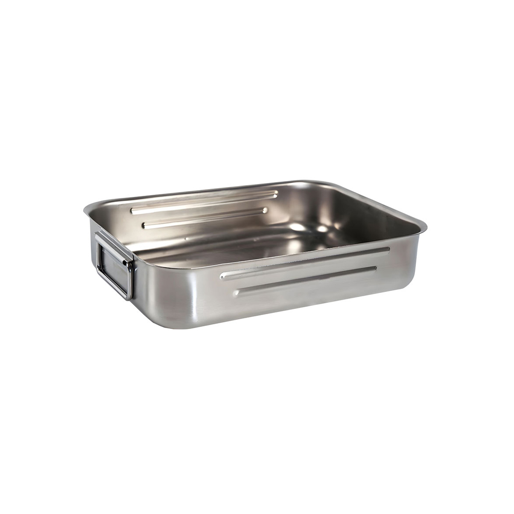 Stainless steel trays with handles