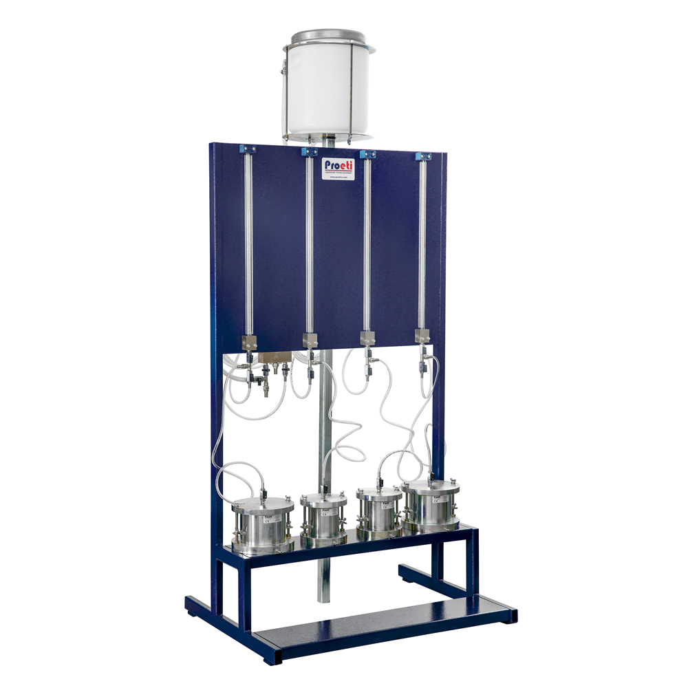 Permeameter stand 4 cell capacity
