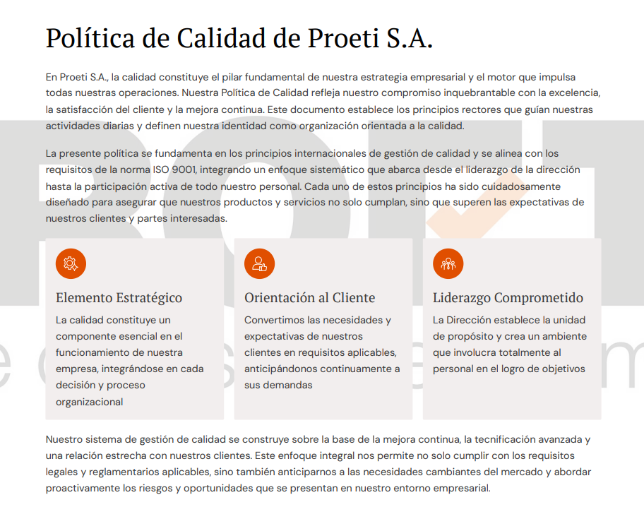 politica calidad